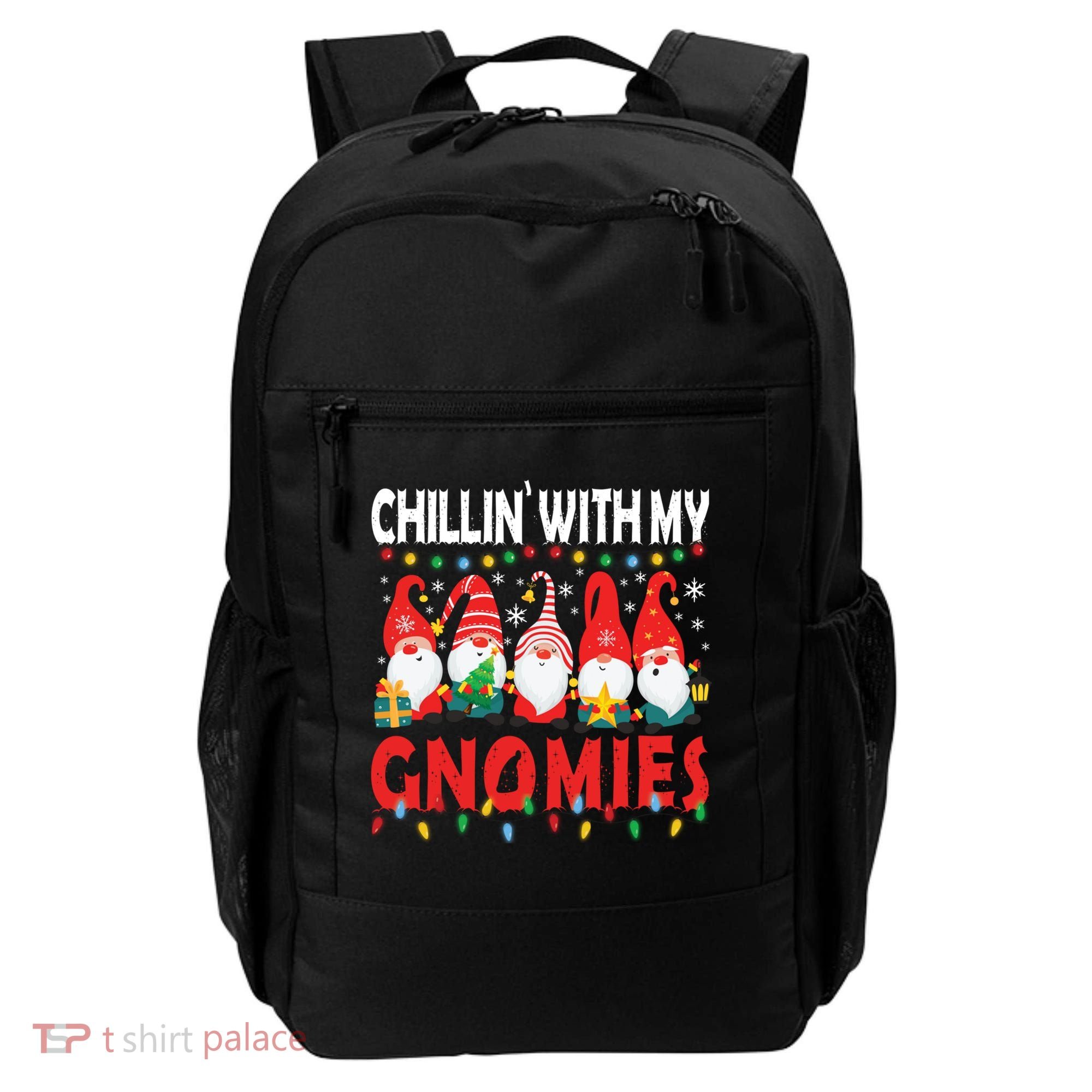 Chillin With My Gnomies Christmas Light Cute Gnomes Matching Great Gift Backpack
