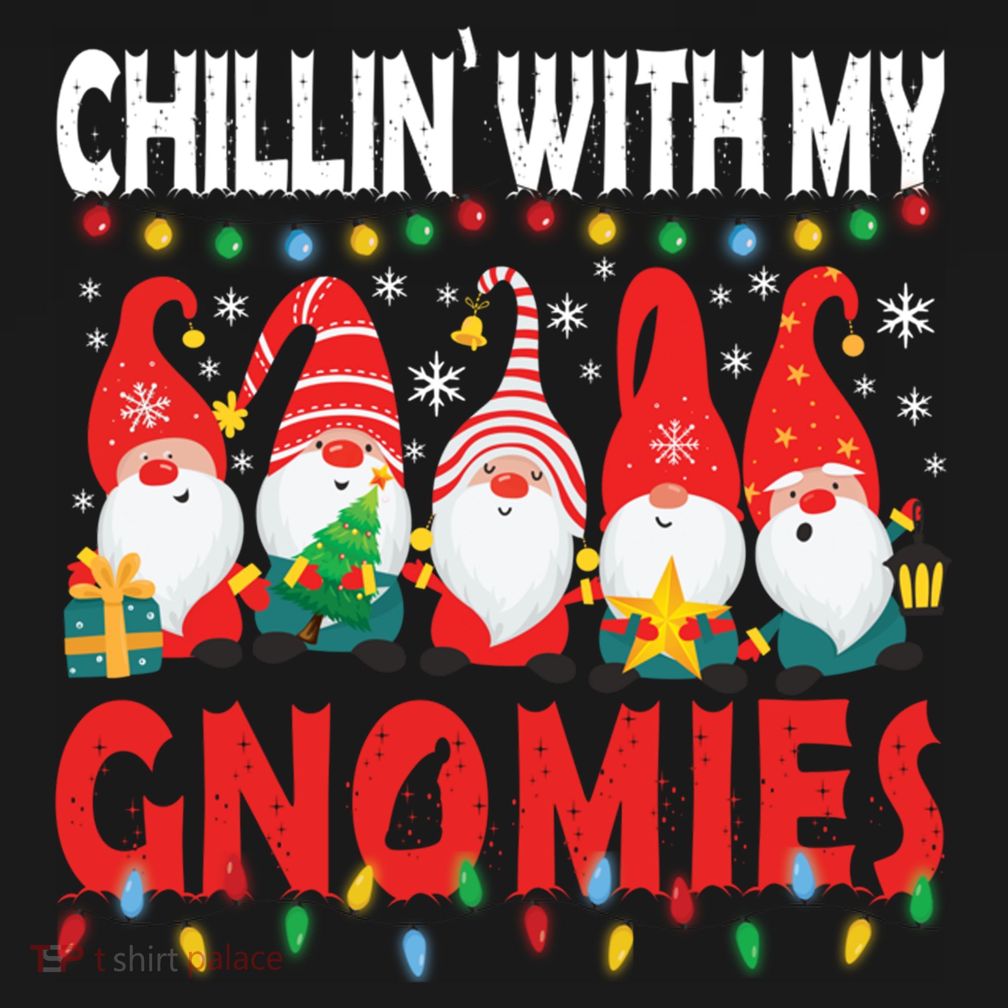 Chillin With My Gnomies Christmas Light Cute Gnomes Matching Great Gift Backpack