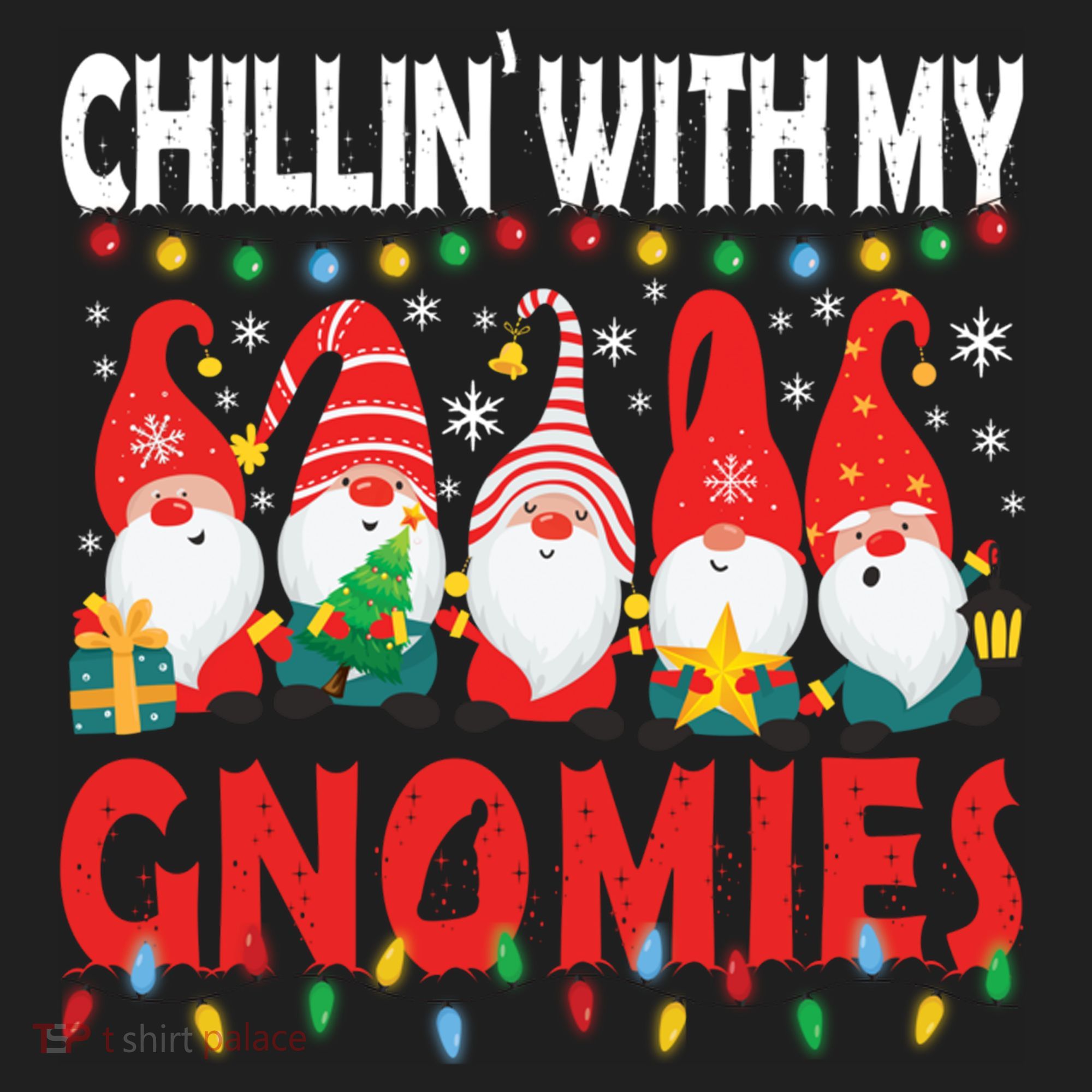 Chillin With My Gnomies Christmas Light Cute Gnomes Matching Great Gift Beanie