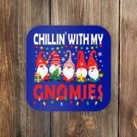 Chillin With My Gnomies Christmas Light Cute Gnomes Matching Great Gift Coaster thumb 0