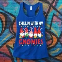 Chillin With My Gnomies Christmas Light Cute Gnomes Matching Great Gift Women's Tank Top thumb 3