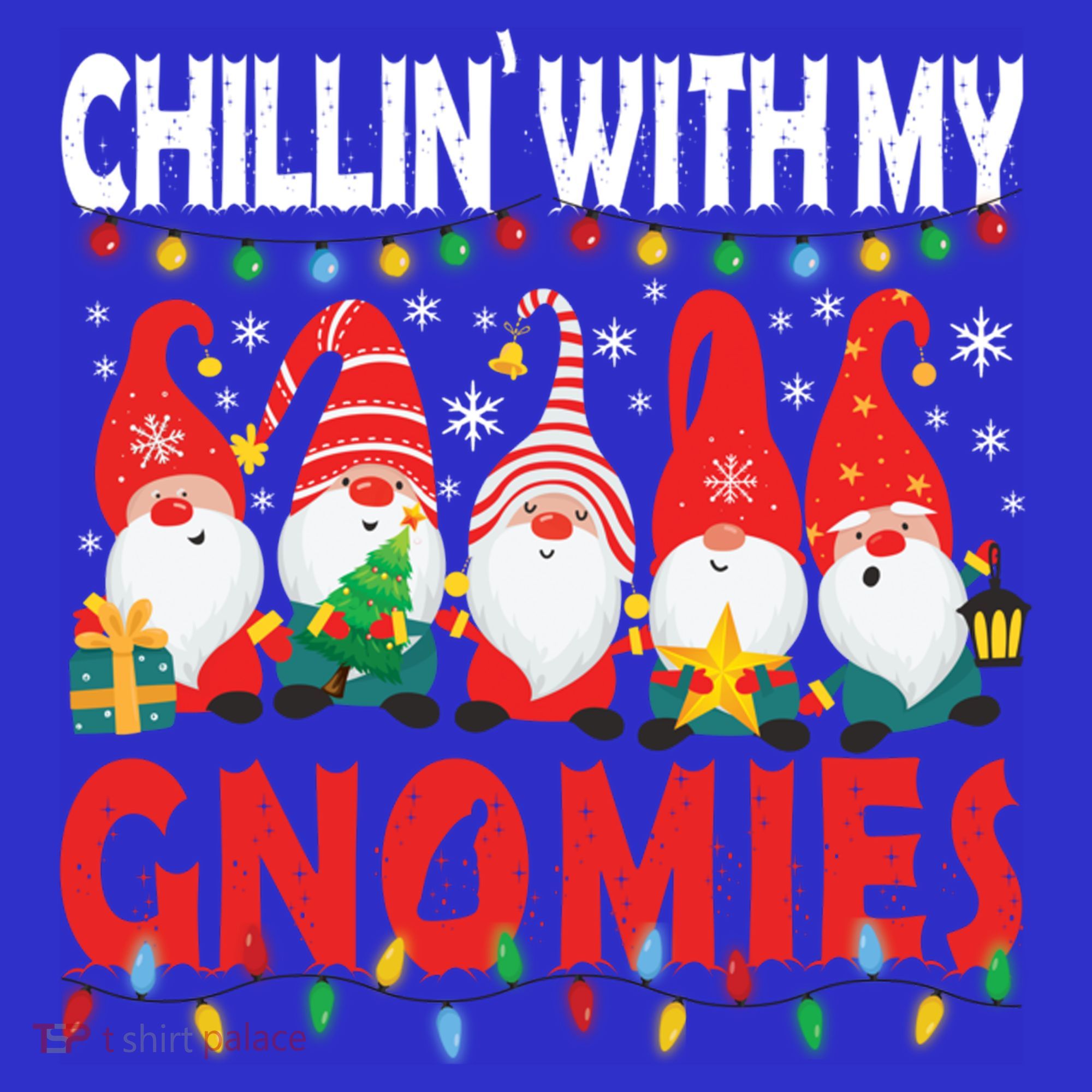 Chillin With My Gnomies Christmas Light Cute Gnomes Matching Great Gift Women's Tank Top