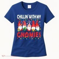 Chillin With My Gnomies Christmas Light Cute Gnomes Matching Great Gift Women's T-Shirt thumb 0