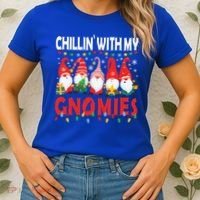Chillin With My Gnomies Christmas Light Cute Gnomes Matching Great Gift Women's T-Shirt thumb 2