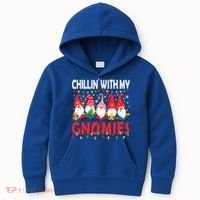 Chillin With My Gnomies Christmas Light Cute Gnomes Matching Great Gift Kids Hoodie thumb 0