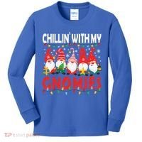 Chillin With My Gnomies Christmas Light Cute Gnomes Matching Great Gift Kids Long Sleeve Shirt thumb 0