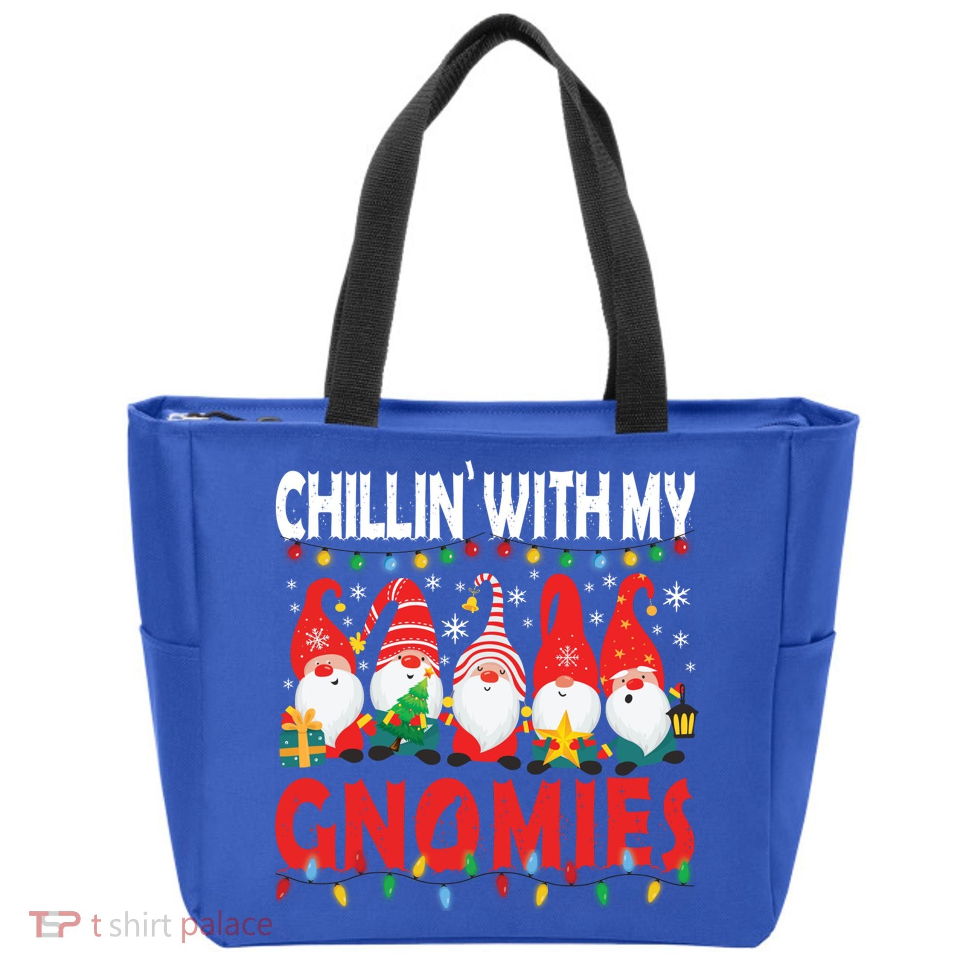 Chillin With My Gnomies Christmas Light Cute Gnomes Matching Great Gift Tote Bag