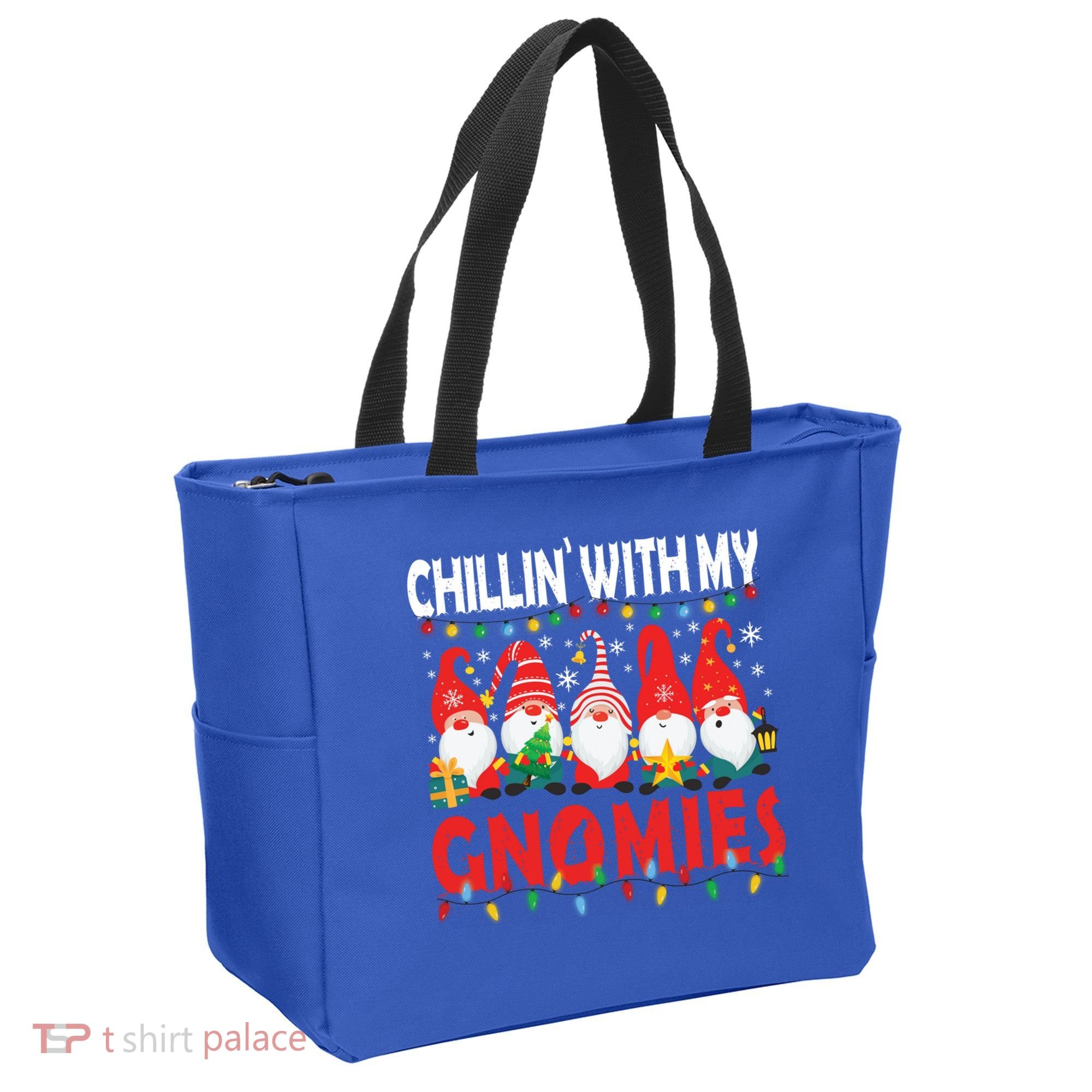 Chillin With My Gnomies Christmas Light Cute Gnomes Matching Great Gift Tote Bag