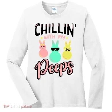 Chillin With My Peeps Spring Women's Long Sleeve Shirt