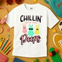 Chillin With My Peeps Spring Kids T-Shirt thumb 3