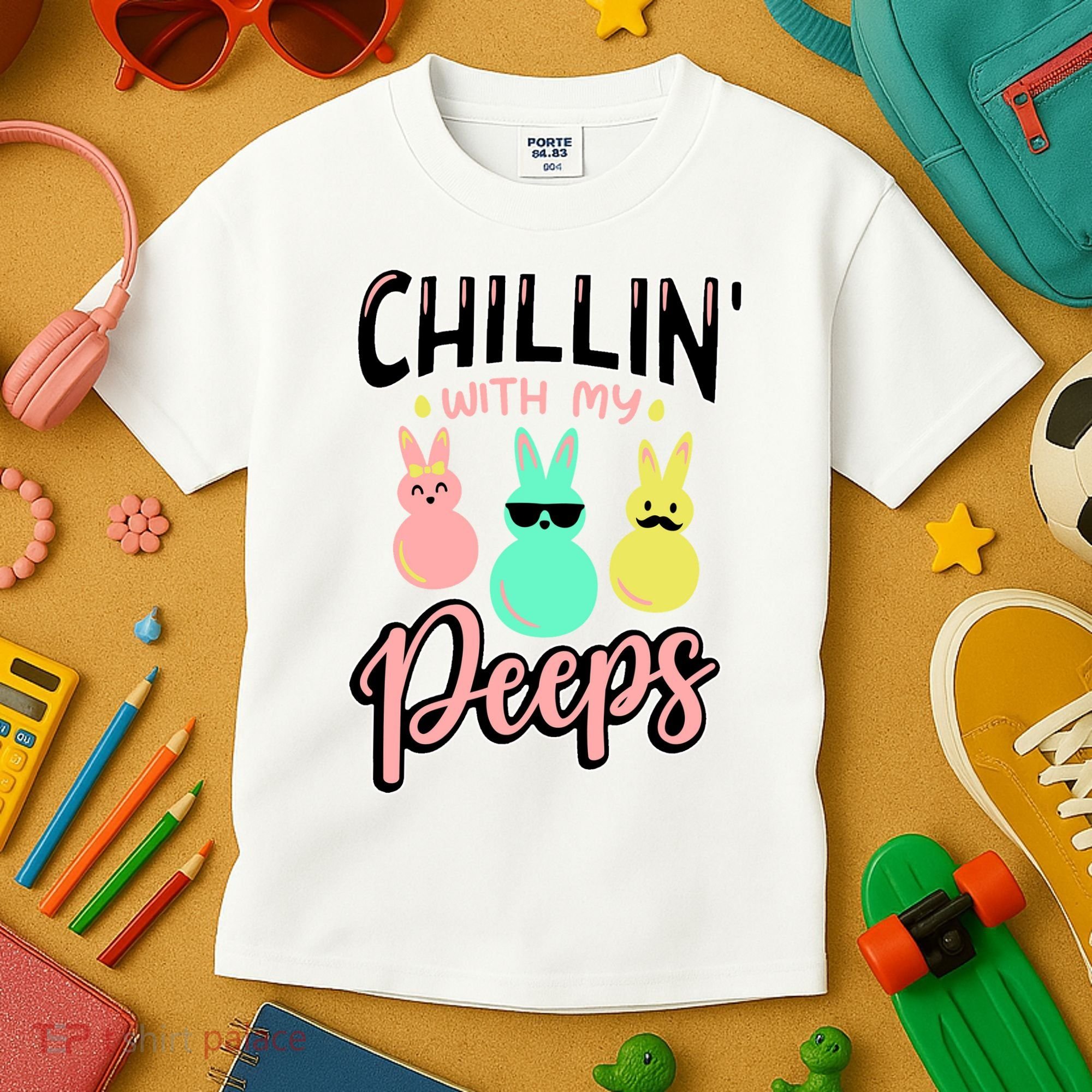 Chillin With My Peeps Spring Kids T-Shirt