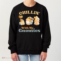 Chillin With My Gnomies Garden Gnomes With Bees Gift Women's Sweatshirt thumb 0