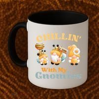 Chillin With My Gnomies Garden Gnomes With Bees Gift Coffee Mug thumb 2