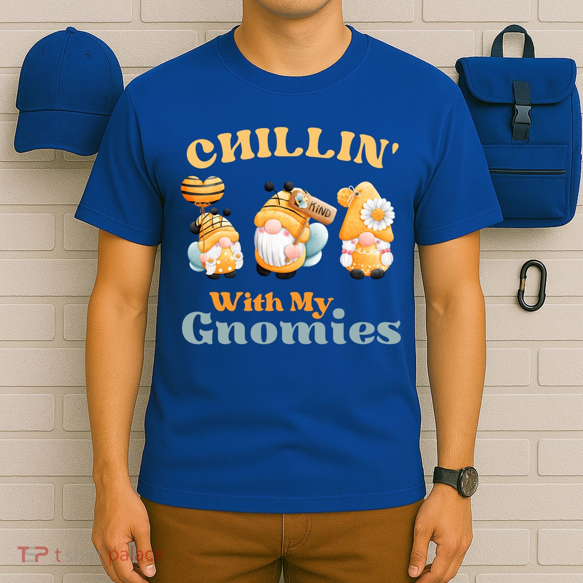 Chillin With My Gnomies Garden Gnomes With Bees Gift T-Shirt