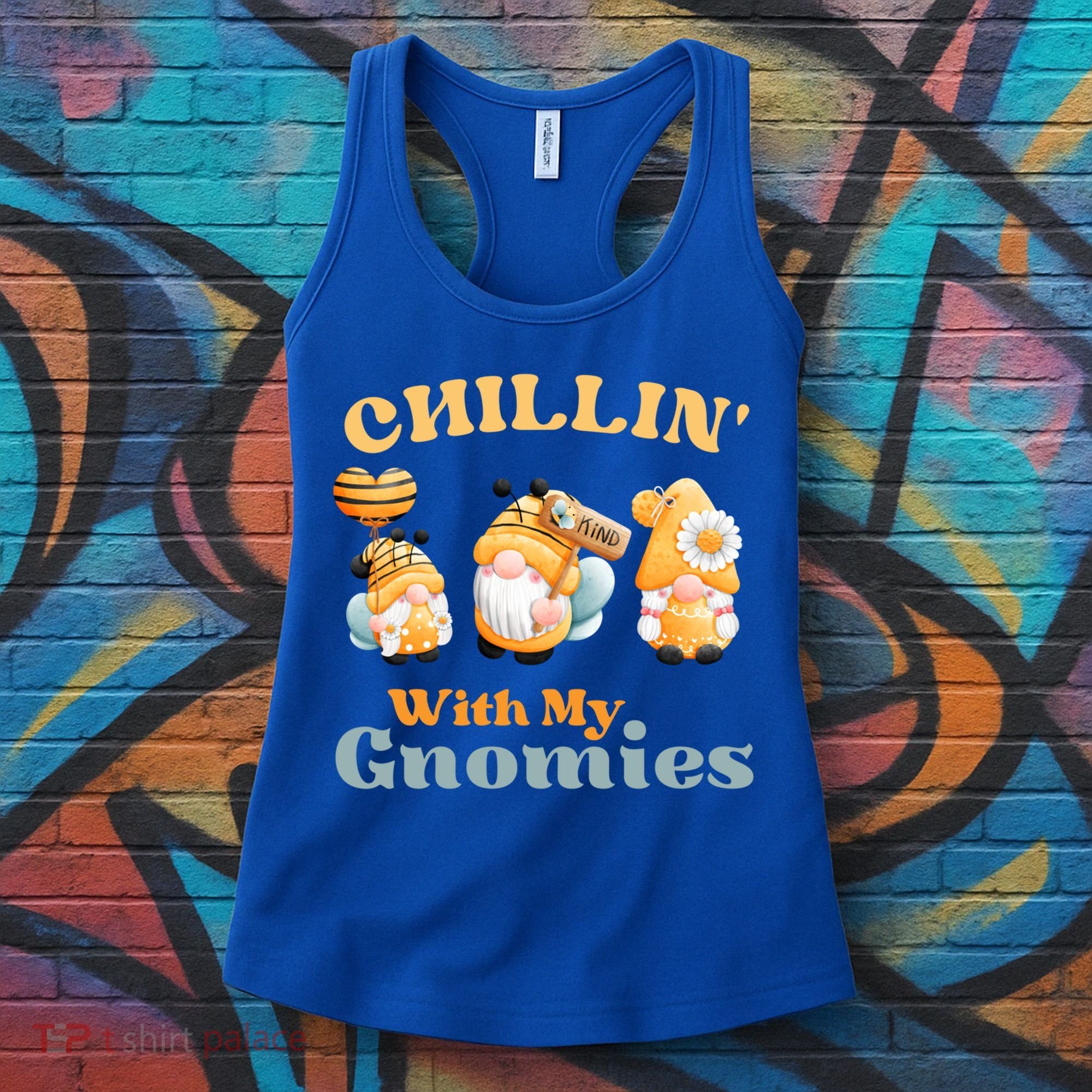 Chillin With My Gnomies Garden Gnomes With Bees Gift Women's Tank Top