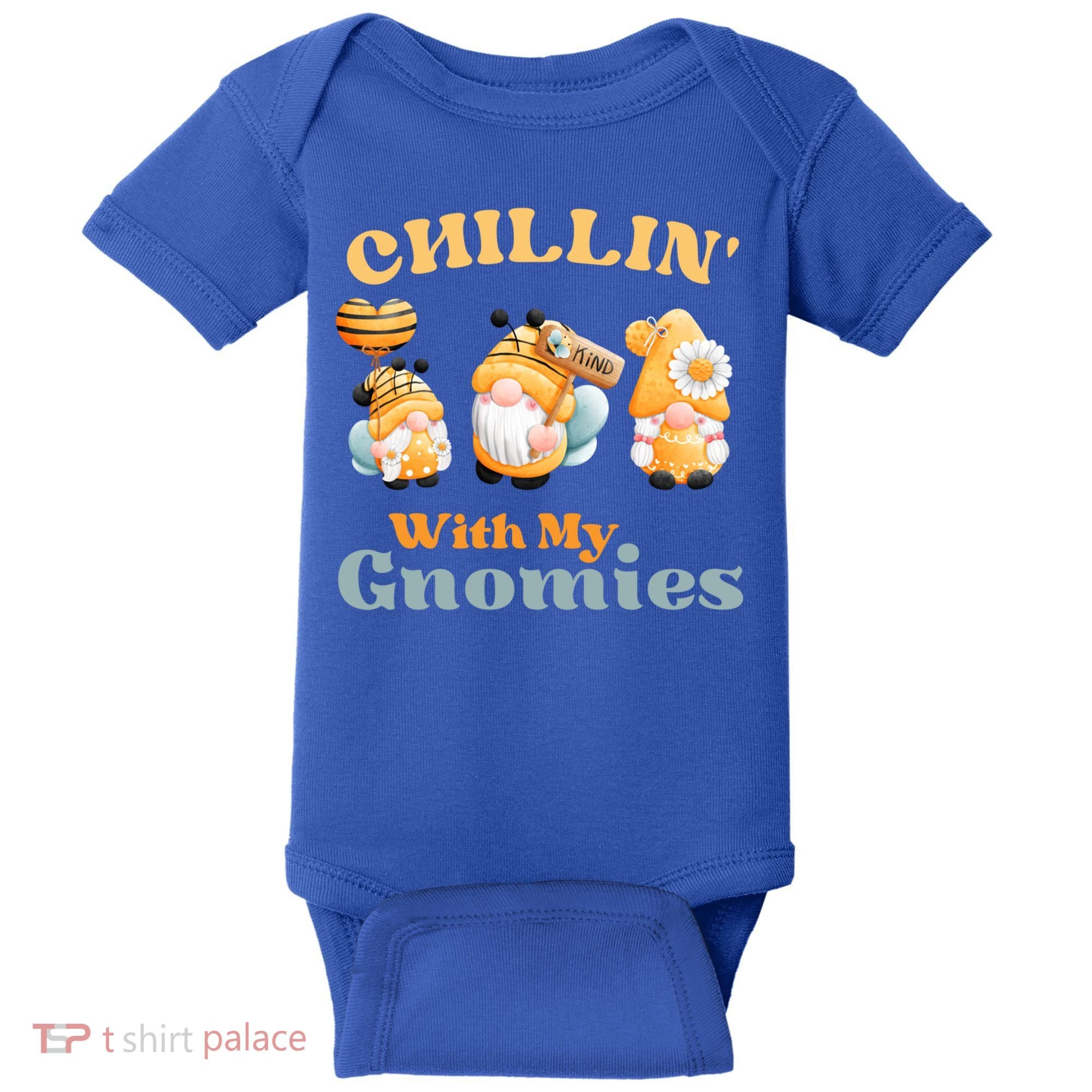 Chillin With My Gnomies Garden Gnomes With Bees Gift Baby Bodysuit