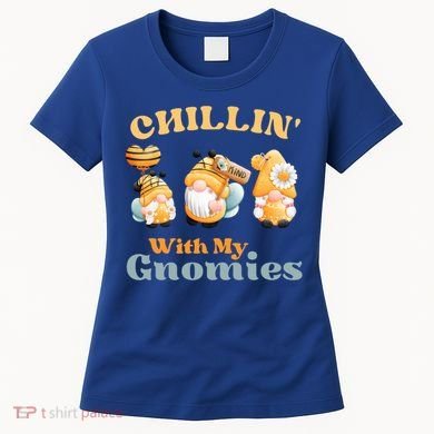 Chillin With My Gnomies Garden Gnomes With Bees Gift Women's T-Shirt