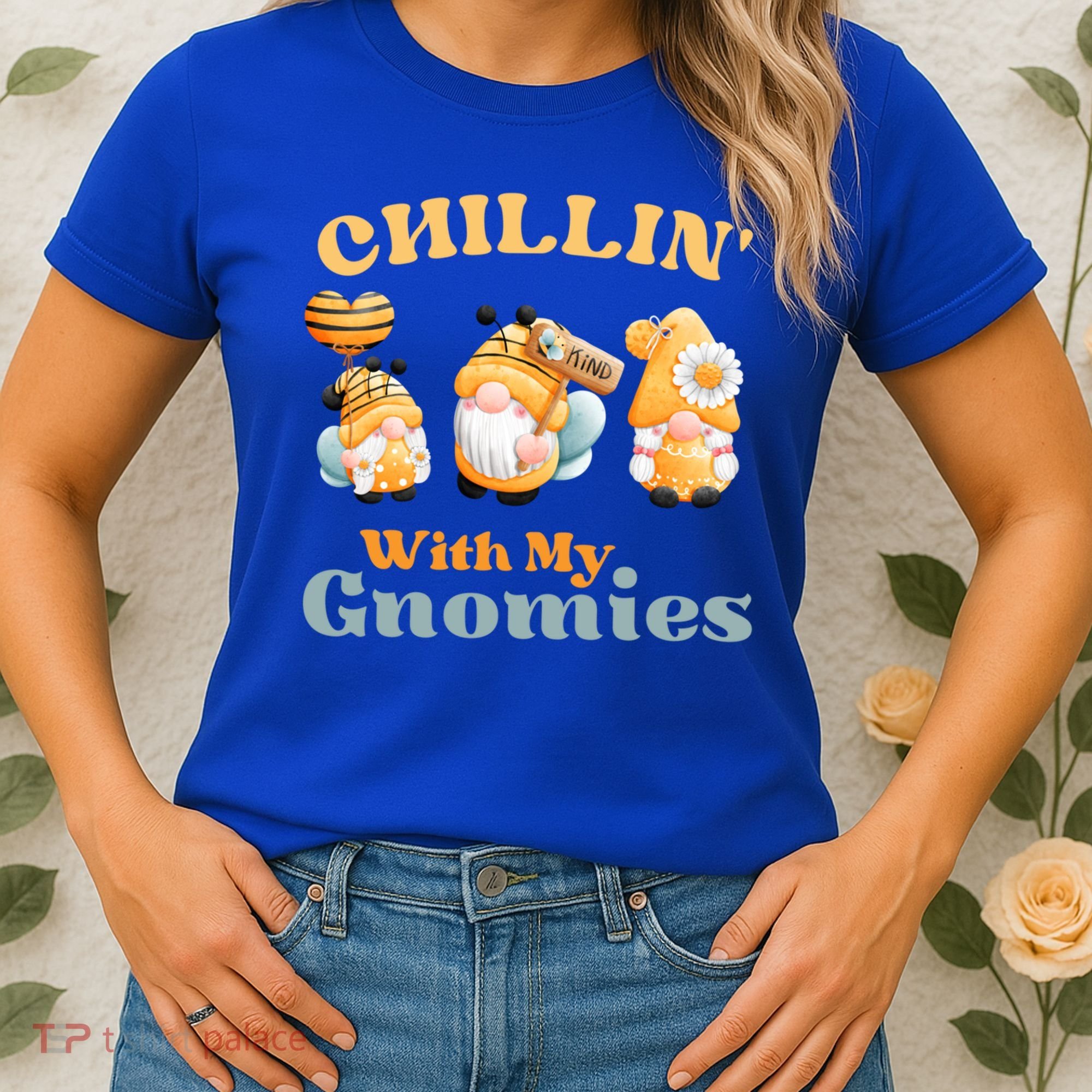 Chillin With My Gnomies Garden Gnomes With Bees Gift Women's T-Shirt