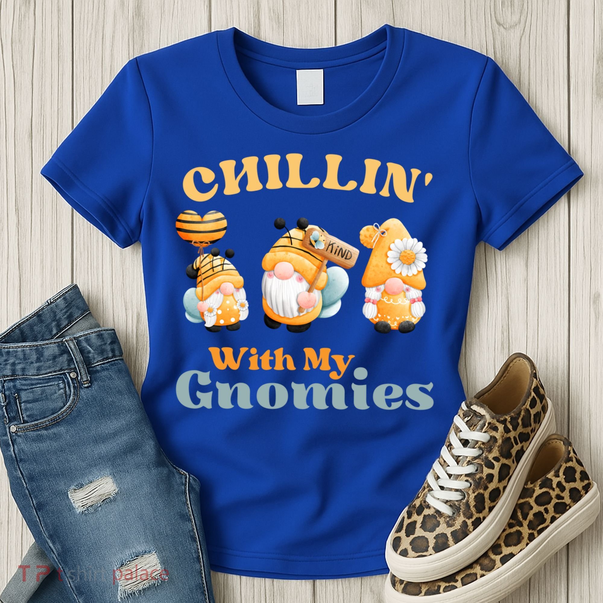 Chillin With My Gnomies Garden Gnomes With Bees Gift Women's T-Shirt