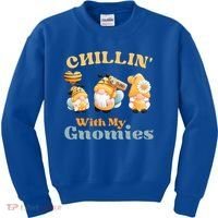 Chillin With My Gnomies Garden Gnomes With Bees Gift Kids Sweatshirt thumb 0