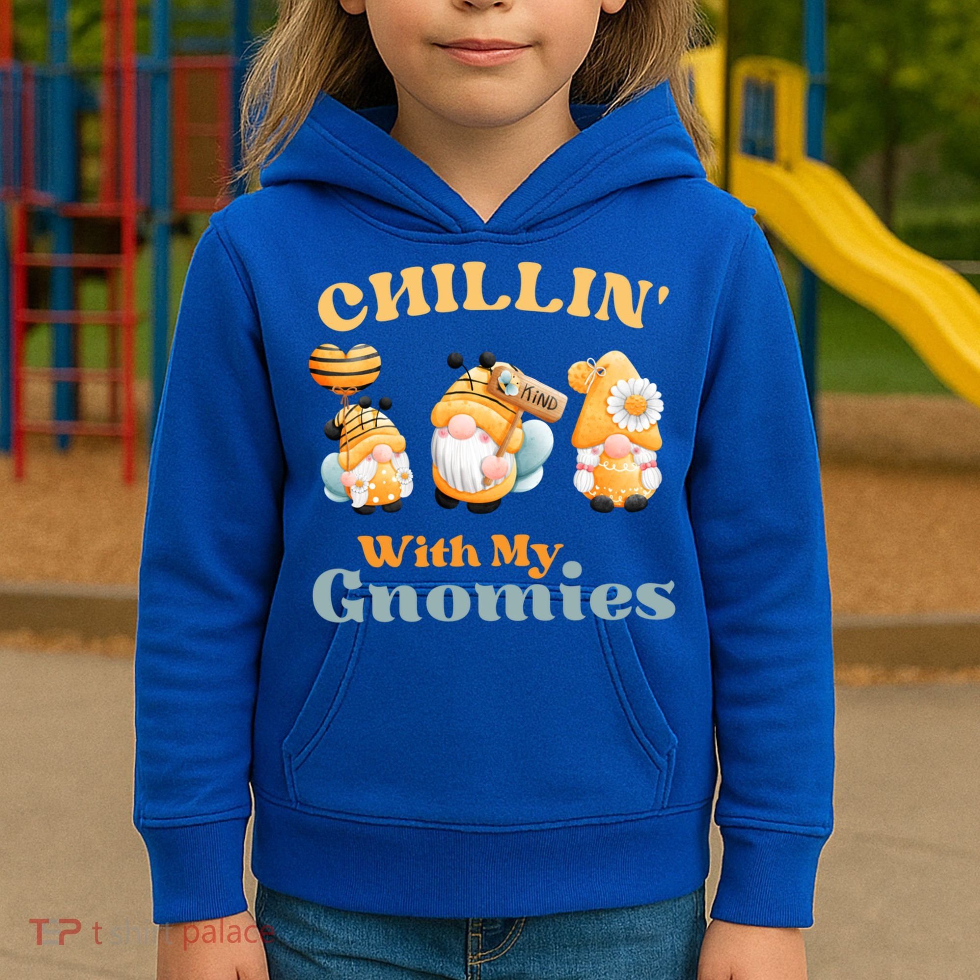 Chillin With My Gnomies Garden Gnomes With Bees Gift Kids Hoodie