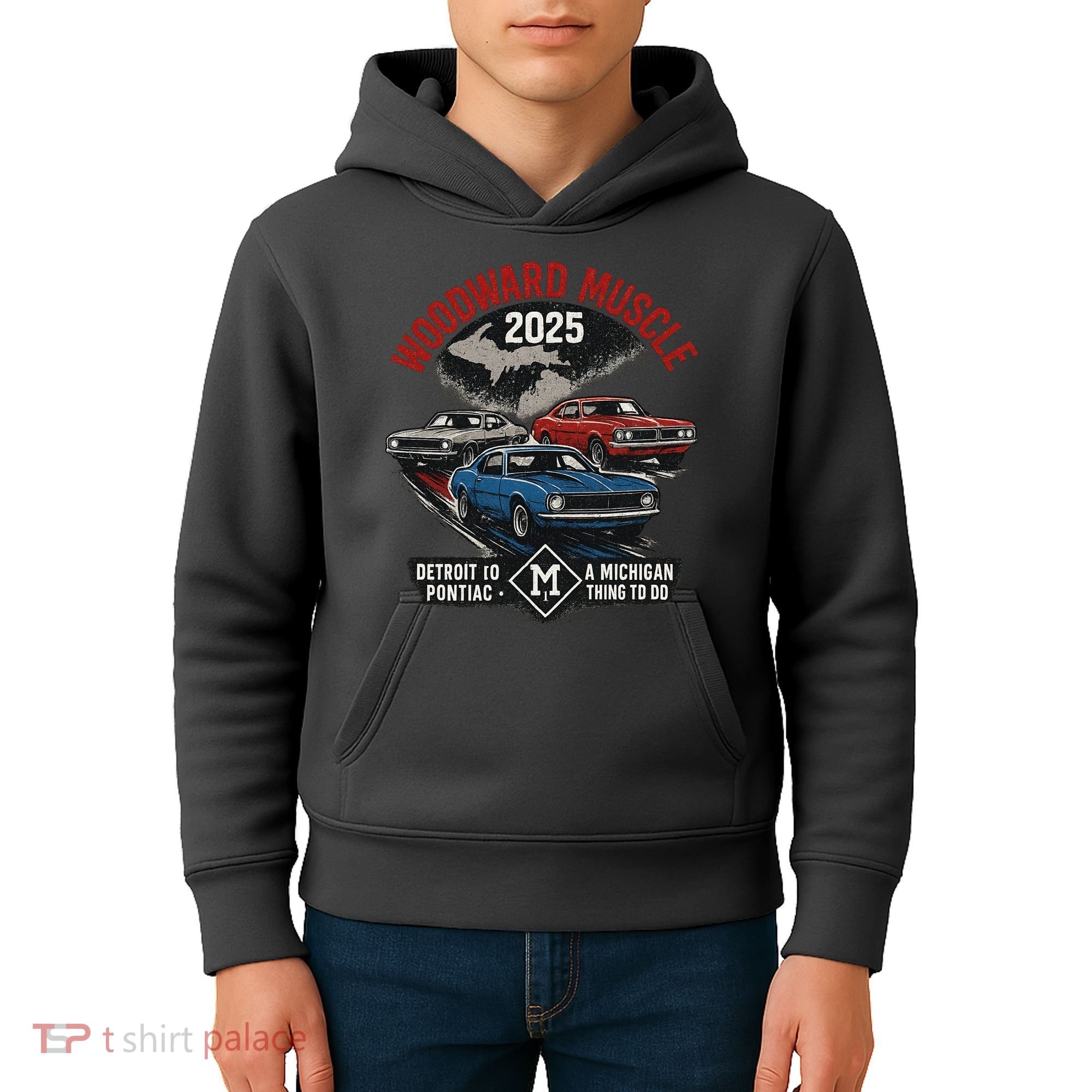 Classic Woodward Muscle 2025 Kids Hoodie