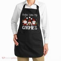 Chillin With My Gnomies Buffalo Red Plaid Christmas Gnome Apron thumb 2