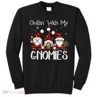 Chillin With My Gnomies Buffalo Red Plaid Christmas Gnome Sweatshirt thumb 0