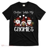 Chillin With My Gnomies Buffalo Red Plaid Christmas Gnome T-Shirt thumb 0