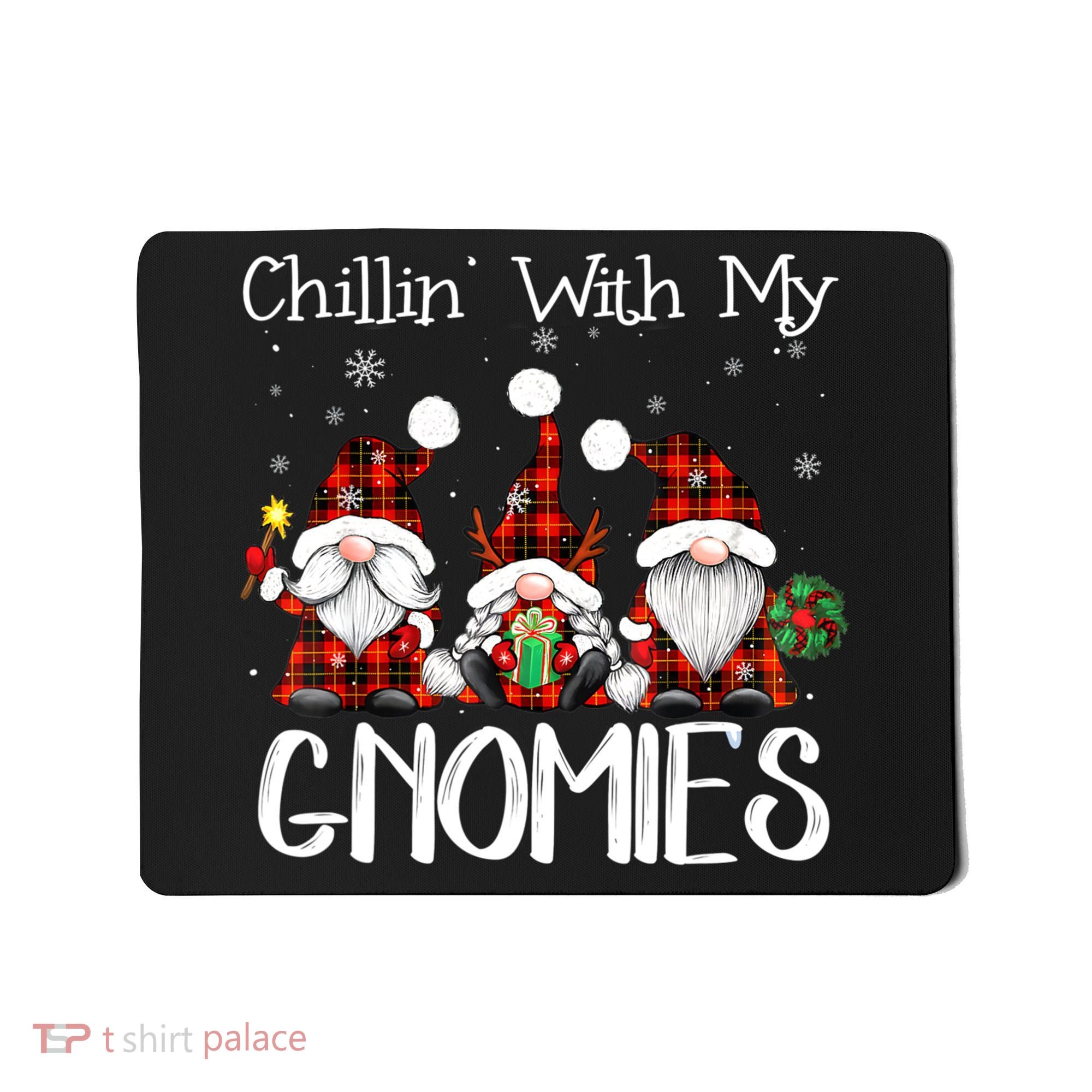 Chillin With My Gnomies Buffalo Red Plaid Christmas Gnome Mousepad