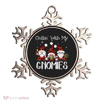 Chillin With My Gnomies Buffalo Red Plaid Christmas Gnome Ornament