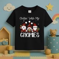 Chillin With My Gnomies Buffalo Red Plaid Christmas Gnome Toddler T-Shirt thumb 3