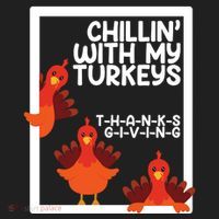 Chillin With My Turkeys Thanksgiving Funny Beanie thumb 2