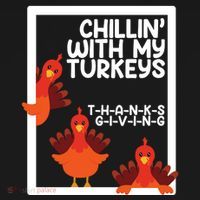 Chillin With My Turkeys Thanksgiving Funny Coaster thumb 2