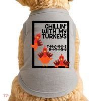 Chillin With My Turkeys Thanksgiving Funny Doggie Tank thumb 0
