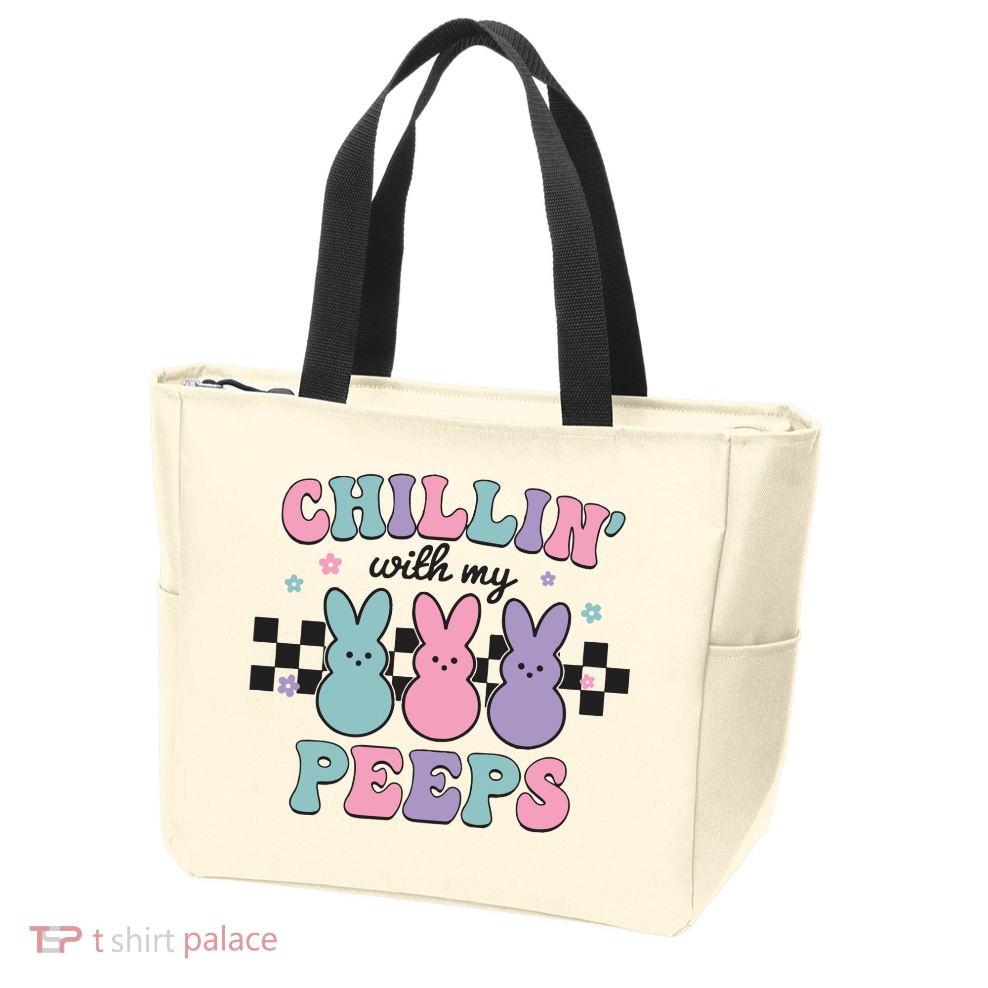 Chillin With My Peeps Easter Bunny Tote Bag