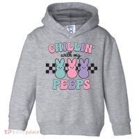 Chillin With My Peeps Easter Bunny Toddler Hoodie thumb 0