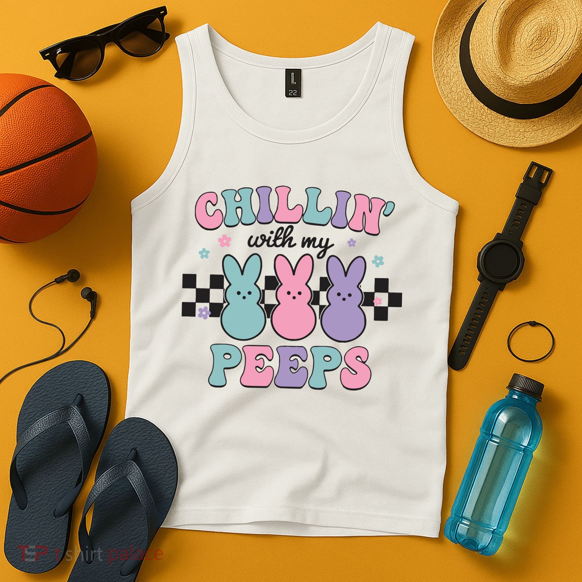 Chillin With My Peeps Easter Bunny Tank Top
