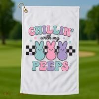 Chillin With My Peeps Easter Bunny Golf Towel thumb 1