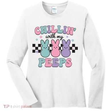 Chillin With My Peeps Easter Bunny Women's Long Sleeve Shirt