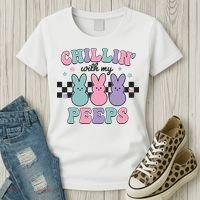 Chillin With My Peeps Easter Bunny Women's T-Shirt thumb 3