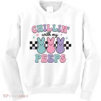 Chillin With My Peeps Easter Bunny Kids Sweatshirt thumb 0