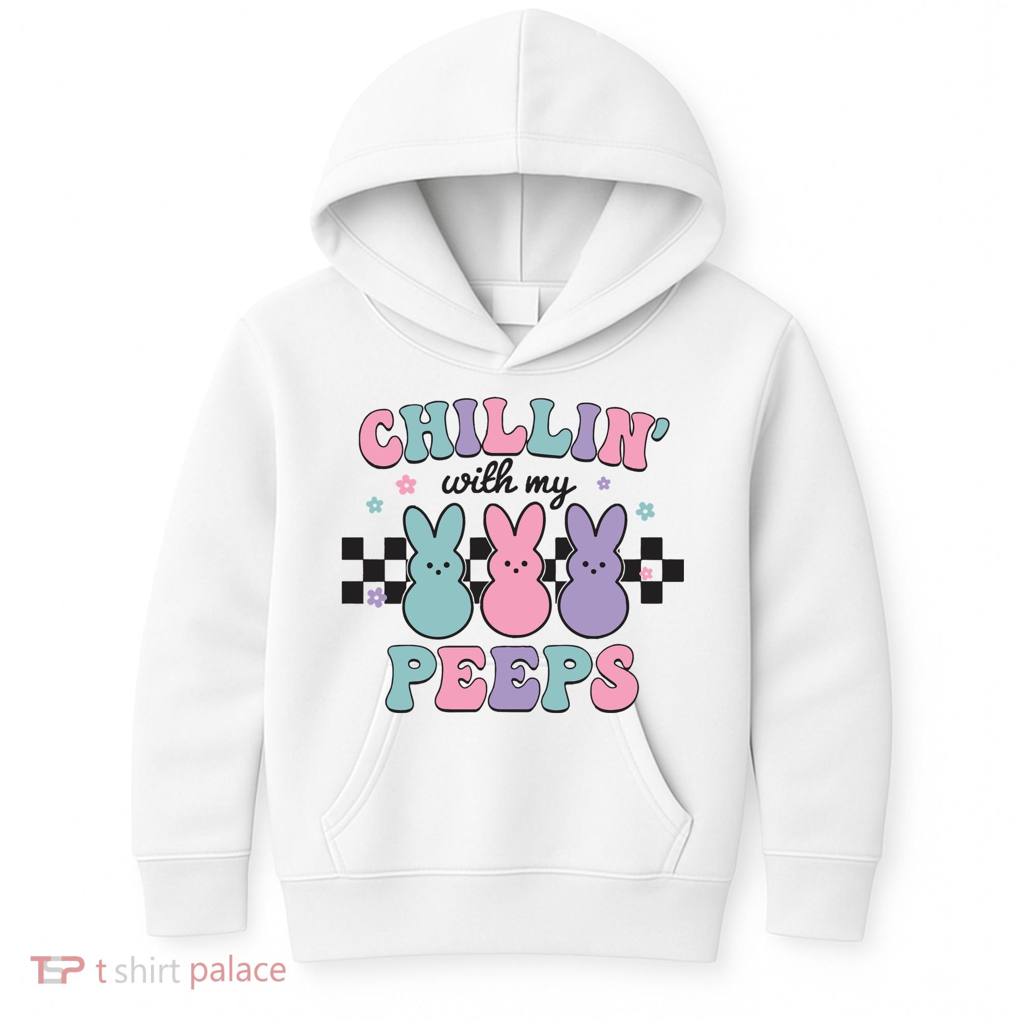 Chillin With My Peeps Easter Bunny Kids Hoodie