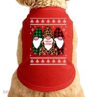 Chillin With My Gnomies Gnomes In Pajamas Ugly Christmas Doggie Tank thumb 0