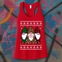 Chillin With My Gnomies Gnomes In Pajamas Ugly Christmas Women's Tank Top thumb 3