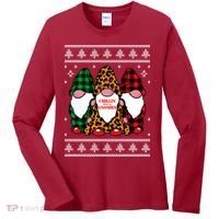 Chillin With My Gnomies Gnomes In Pajamas Ugly Christmas Women's Long Sleeve Shirt thumb 0
