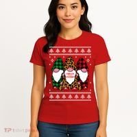 Chillin With My Gnomies Gnomes In Pajamas Ugly Christmas Women's T-Shirt thumb 4