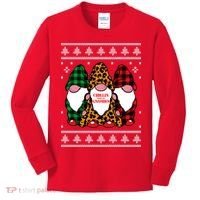 Chillin With My Gnomies Gnomes In Pajamas Ugly Christmas Kids Long Sleeve Shirt thumb 0