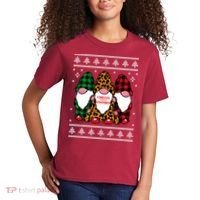 Chillin With My Gnomies Gnomes In Pajamas Ugly Christmas Kids T-Shirt thumb 2