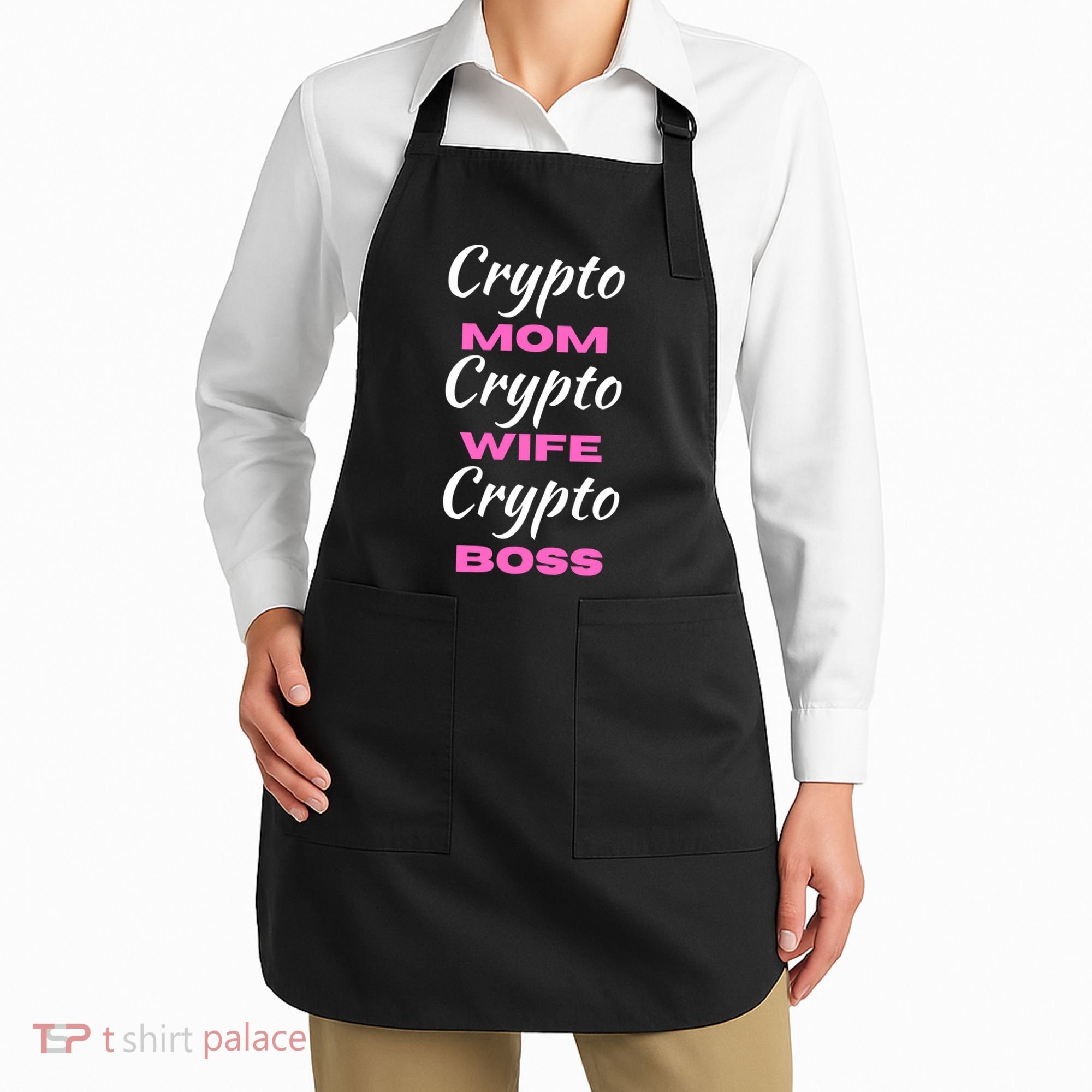 Crypto Wife Mom Boss Funny Apron